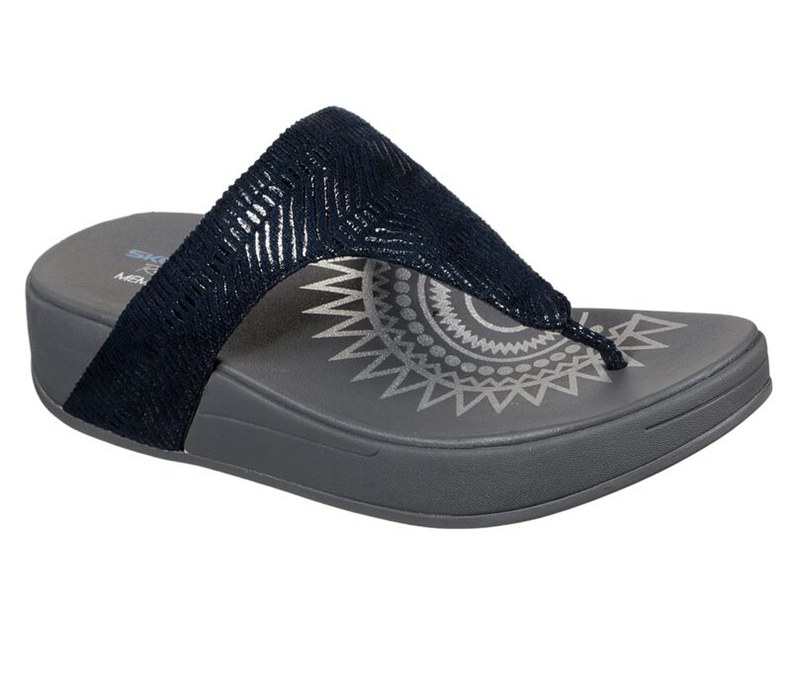 Skechers Relaxed Fit: Retrogrades - Jupiter - Womens Flip Flops Navy [AU-PM1552]